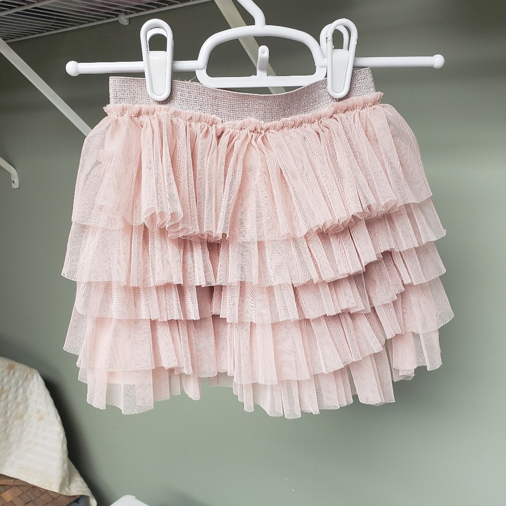 Zara girls pink ruffle skirt
